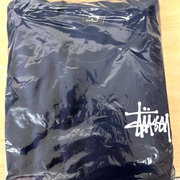 New Basic Stussy Mens Ink Color Blue  Navy  L/S Tee T Shirt - Picture 4 of 4